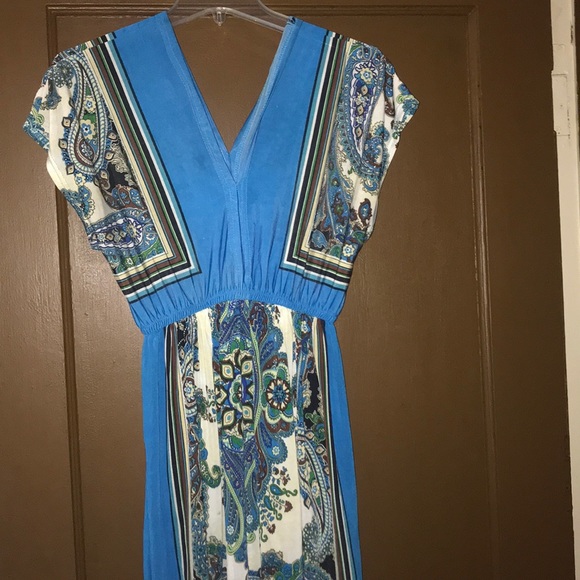 Blue patterned bohemian dress - Picture 1 of 3